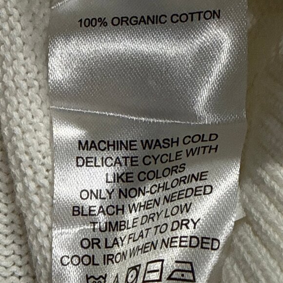 Quince Organic Cotton Mock Neck Sweater Womens L Gray Knit White - Picture 3 of 7